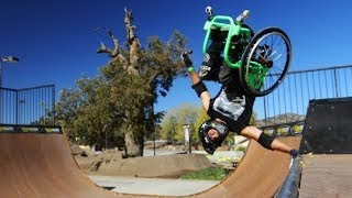 Inspiring guy uses his wheelchair to pull sweet skateboard tricks